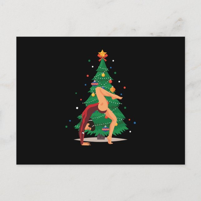 Gymnast Christmas Tree Gymnast Athletic Sport Gift Postcard (Front)