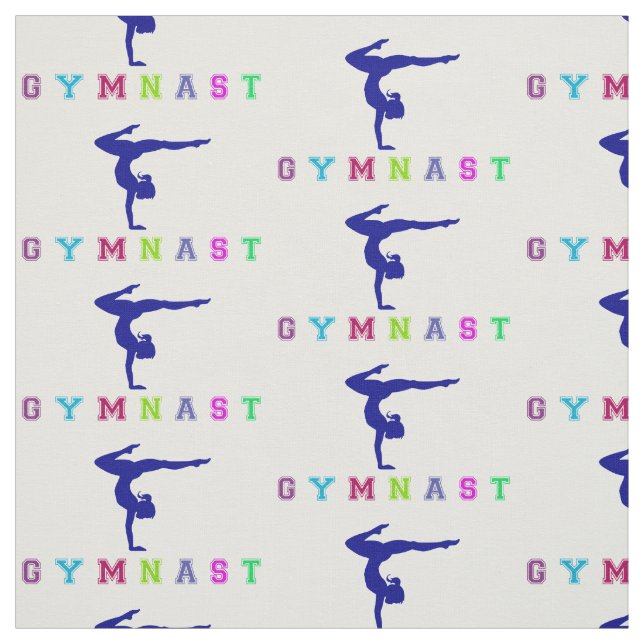 Gymnast Colourful Letters Fabric (Swatch)