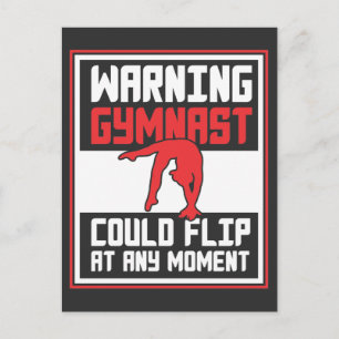 Gymnast Could Flip at Any Moment Gymnastics Postcard