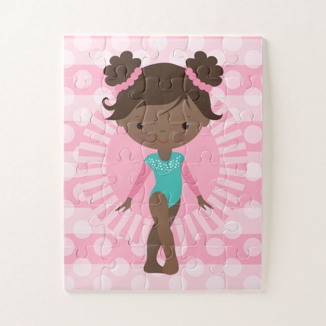 Gymnast - Cute Gymnastics African American Jigsaw Puzzle (Vertical)