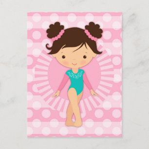 Gymnast - Cute Gymnastics Pink Turquoise Postcard
