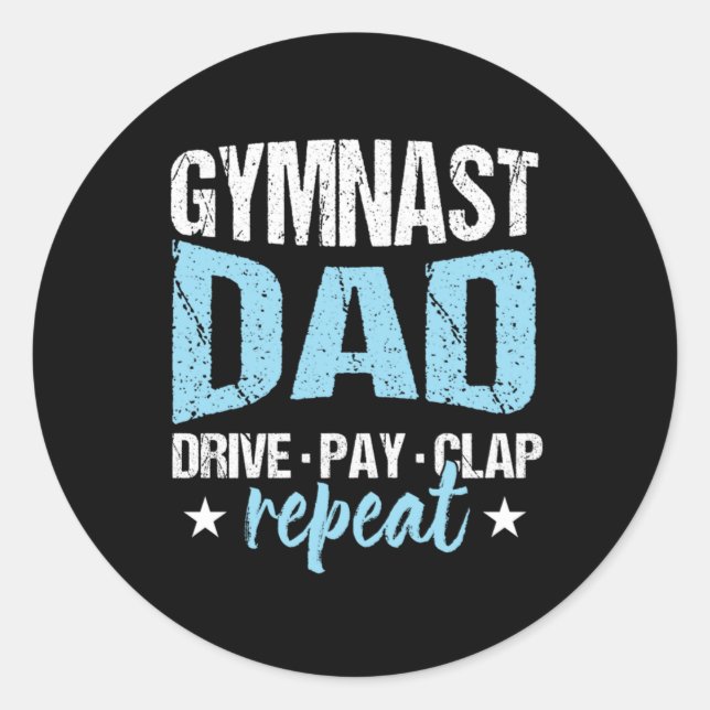 Gymnast Dad Gymnast Athletic Sports Father Gift Classic Round Sticker (Front)