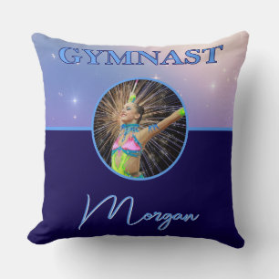 Gymnast Deep Royal Custom Photo and Name Cushion