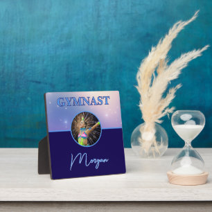 Gymnast Deep Royal Custom Photo and Name Plaque