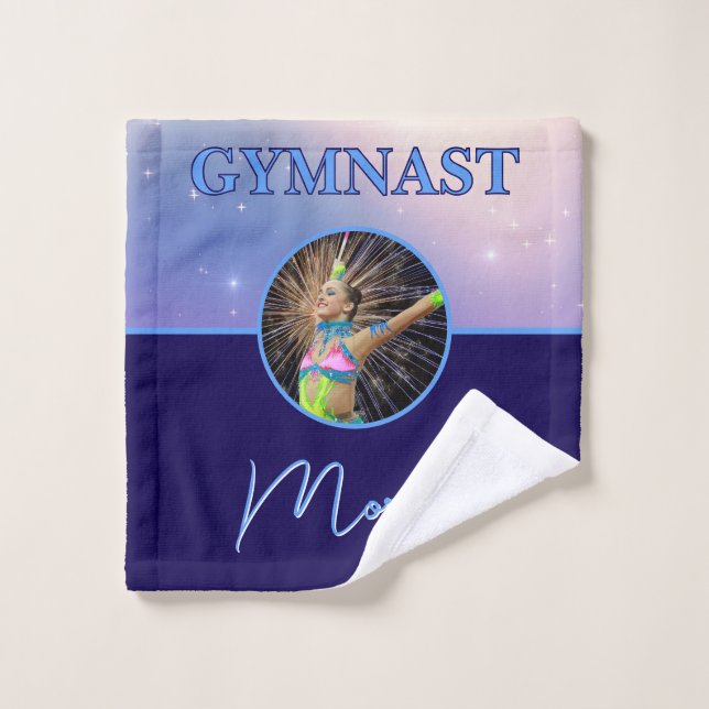 Gymnast Deep Royal Custom Photo and Name Wash Cloth (Wash Cloth)