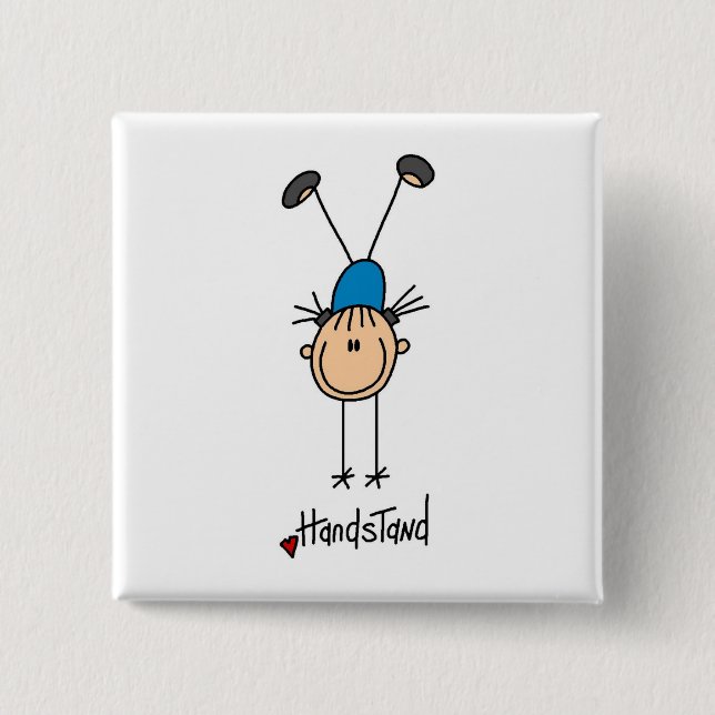 Gymnast Doing Handstands 15 Cm Square Badge (Front)