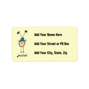 Gymnast Doing Handstands Label