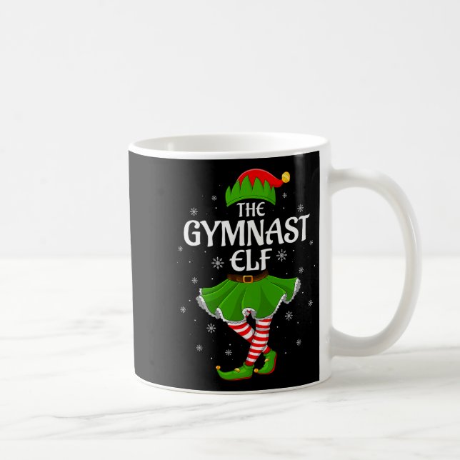 Gymnast Elf Christmas Family Girls Women Elf Squad Coffee Mug (Right)