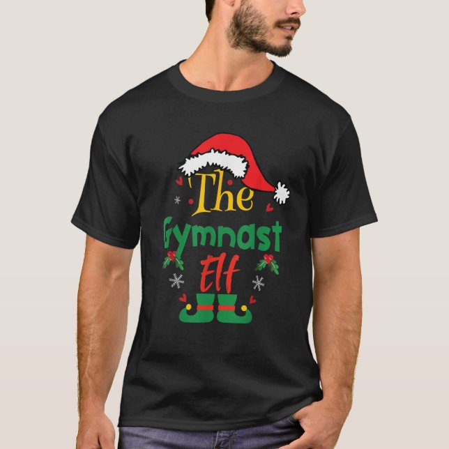 Gymnast Elf Xmas Group Christmas Matching Family R T-Shirt (Front)