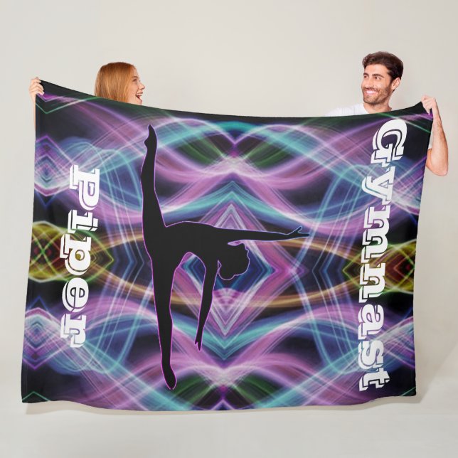 Gymnast Fleece Blanket with Custom Name (In Situ)
