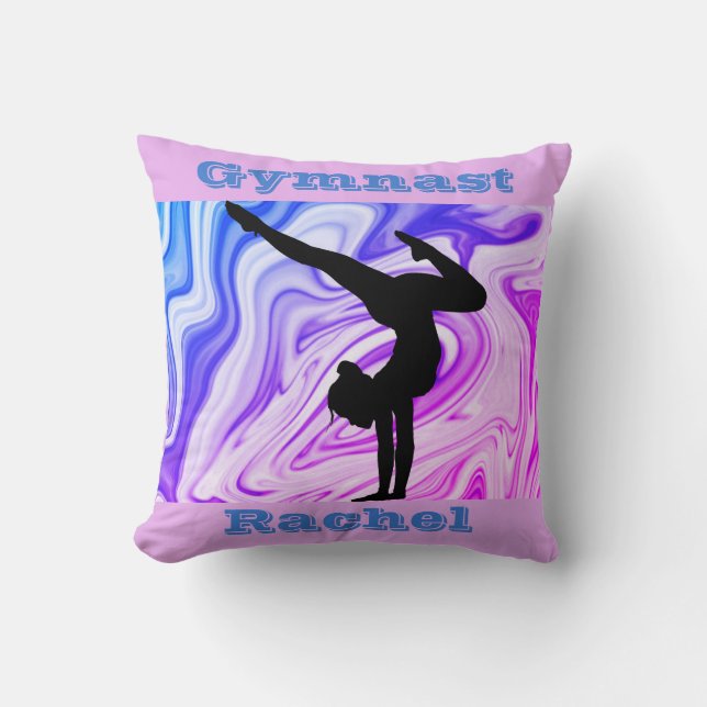 Gymnast Floor Beam Vault Bars Custom Purple Blue Cushion (Front)