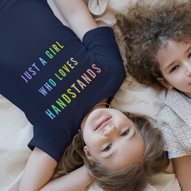 Gymnast Girl Handstand Fun Rainbow T-Shirt (Creator Uploaded)