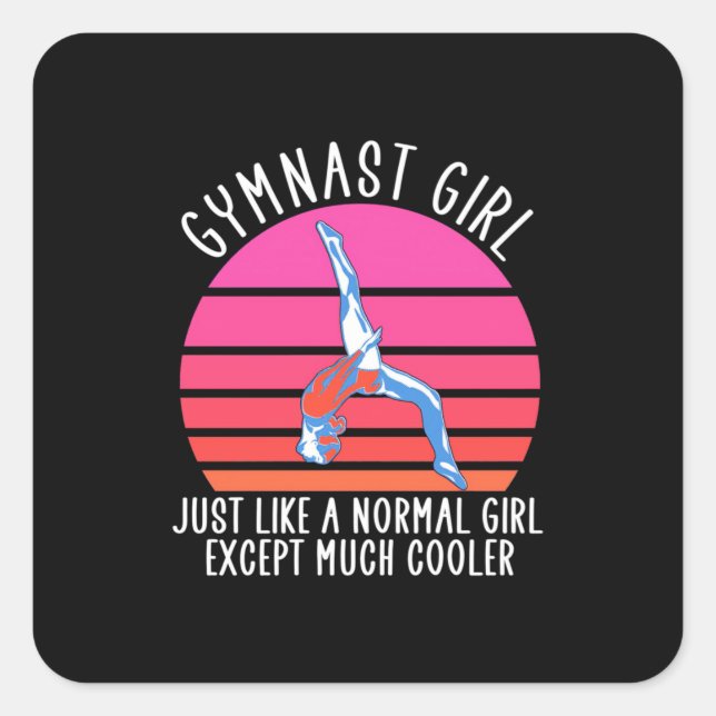 Gymnast Girl Square Sticker (Front)