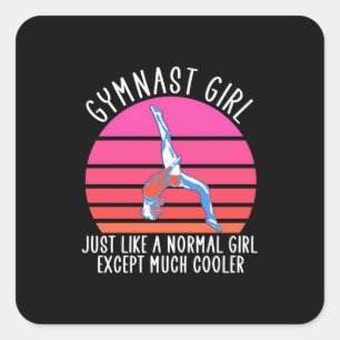 Gymnast Girl Square Sticker
