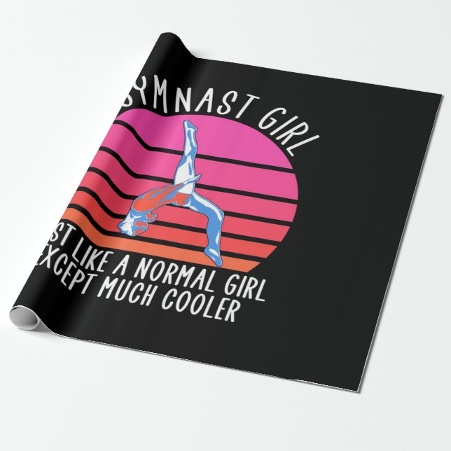 Gymnast Girl Wrapping Paper (Unrolled)