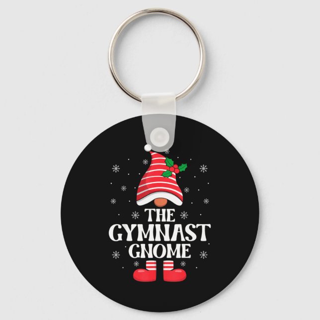 Gymnast Gnome Christmas Family Matching Group Funn Key Ring (Front)