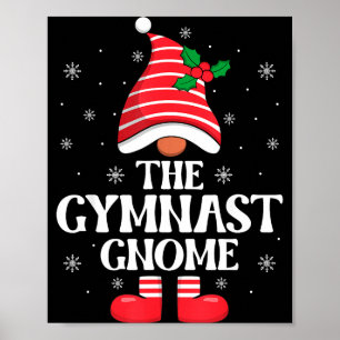 Gymnast Gnome Christmas Family Matching Group Funn Poster