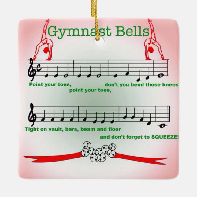 Gymnast Gymnastics Jingle Bell Song Ornament (Front)