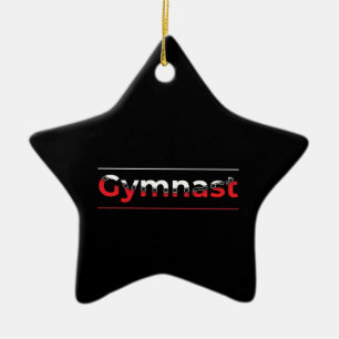 Gymnast - Gymnastics Modern Typography Arch Ceramic Tree Decoration