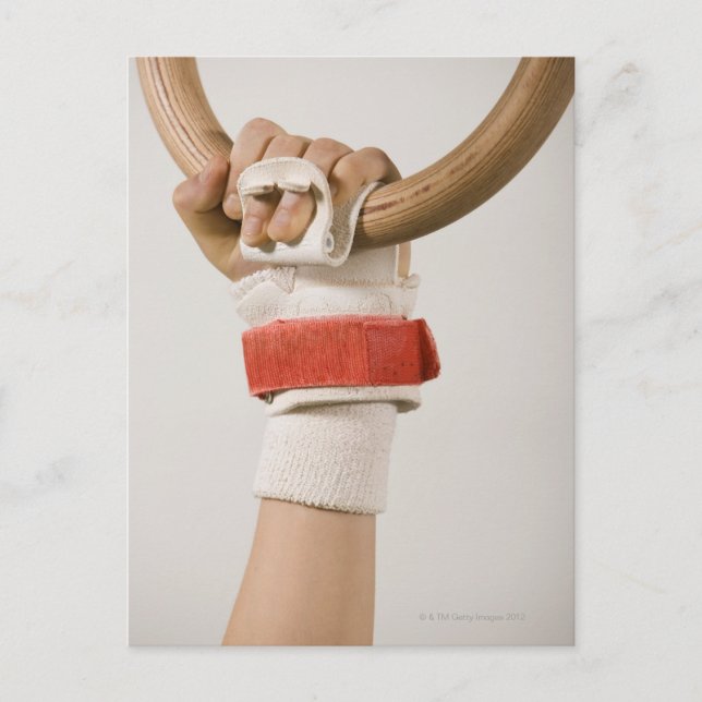 Gymnast hand holding ring postcard (Front)