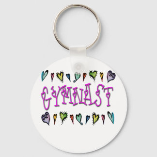 Gymnast hearts key ring