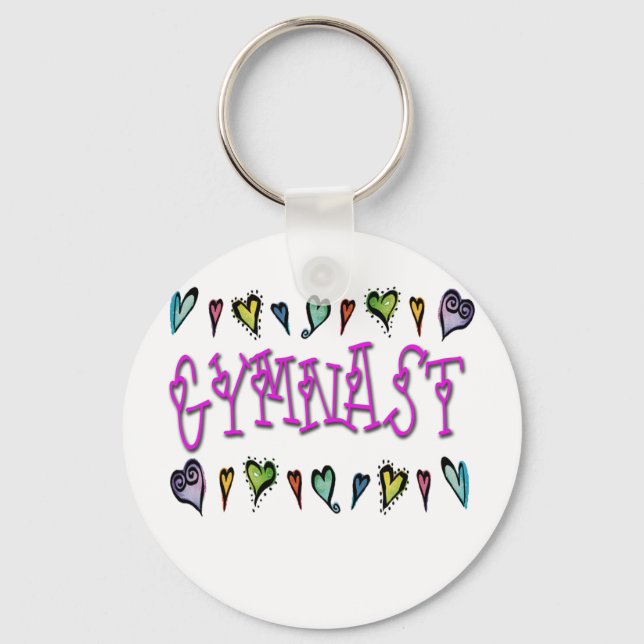 Gymnast hearts key ring (Front)