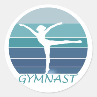 GYMNAST- I LOVE GYMNASTICS. CLASSIC ROUND STICKER