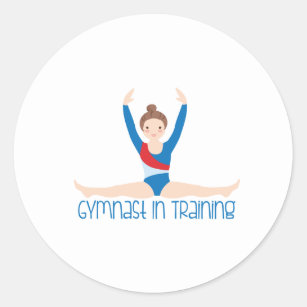 Gymnast In Training Classic Round Sticker