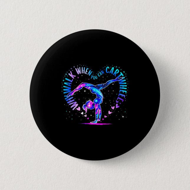 Gymnast Just A Girl Who Loves Gymnastics For Women 6 Cm Round Badge (Front)