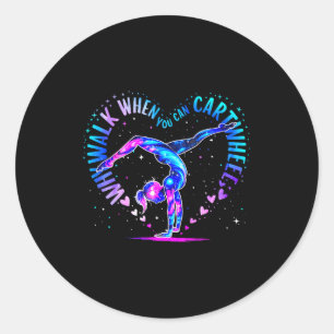 Gymnast Just A Girl Who Loves Gymnastics For Women Classic Round Sticker
