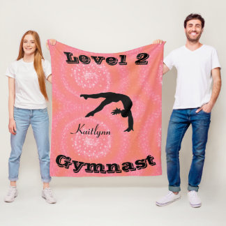 Gymnast Level Fleece Blanket w/ Her Level # & Name