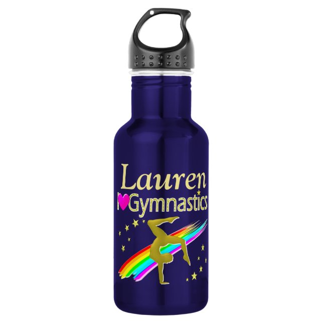 GYMNAST LOVE PERSONALIZED WATER BOTTLE (Front)