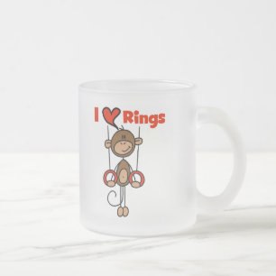 Gymnast Loves Rings Tshirts and Gifts Frosted Glass Coffee Mug