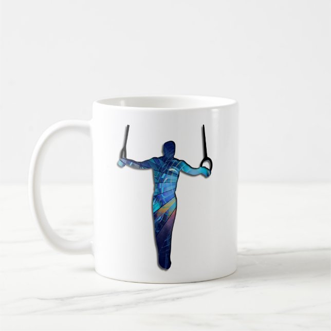 Gymnast Man Rings Duet Coffee Mug (Left)