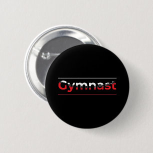 Gymnast - Minimalist Modern Gymnastics Word 6 Cm Round Badge
