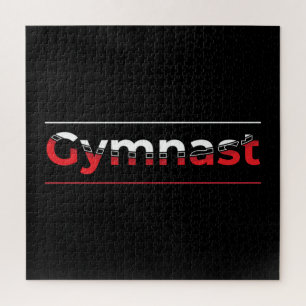 Gymnast - Minimalist Modern Gymnastics Word Jigsaw Puzzle
