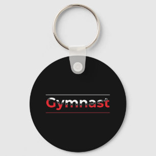 Gymnast - Minimalist Modern Gymnastics Word Key Ring