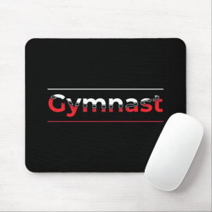 Gymnast - Minimalist Modern Gymnastics Word Mouse Mat