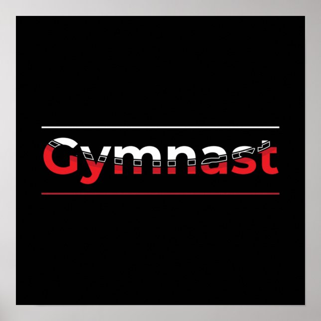 Gymnast - Minimalist Modern Gymnastics Word Poster (Front)