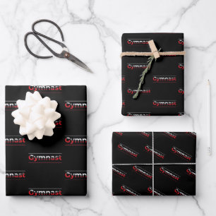 Gymnast - Minimalist Modern Gymnastics Word Wrapping Paper Sheet