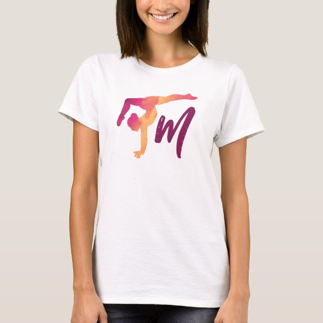 Gymnast Monogram Initial T-Shirt (Front)