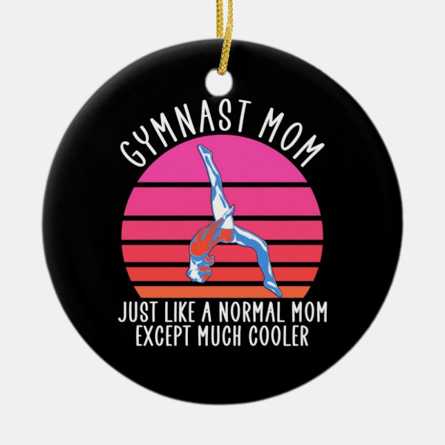 Gymnast Mum Ceramic Tree Decoration (Front)