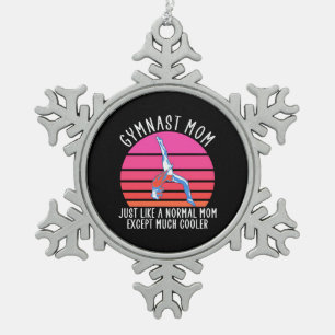 Gymnast Mum Snowflake Pewter Christmas Ornament