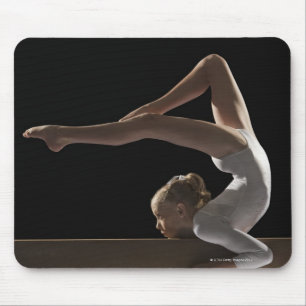 Gymnast on balance beam mouse mat