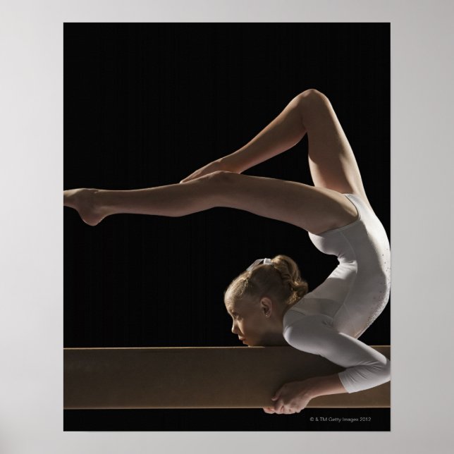 Gymnast on balance beam poster (Front)