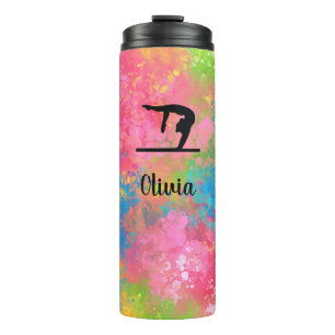 Gymnast on Beam Paint Splash Thermal Tumbler