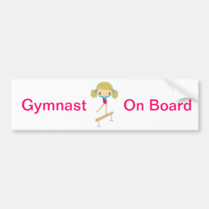 Gymnast on board bumper sticker