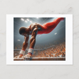 Gymnast on Parallel Bars, Postcard