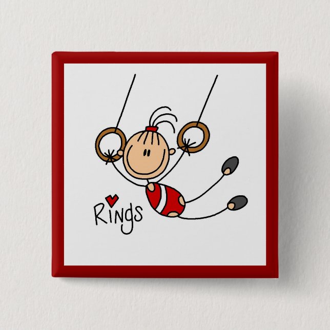 Gymnast on Rings 15 Cm Square Badge (Front)