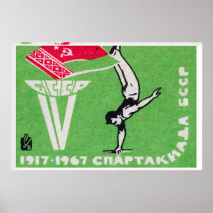 Gymnast Performing A Handstand Soviet Union Poster
